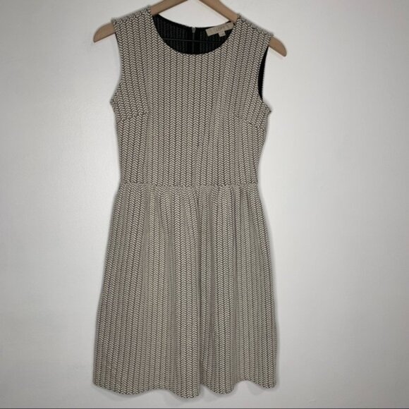 Loft Sleeveless Black And White Fit & Flare Dress - Picture 1 of 8